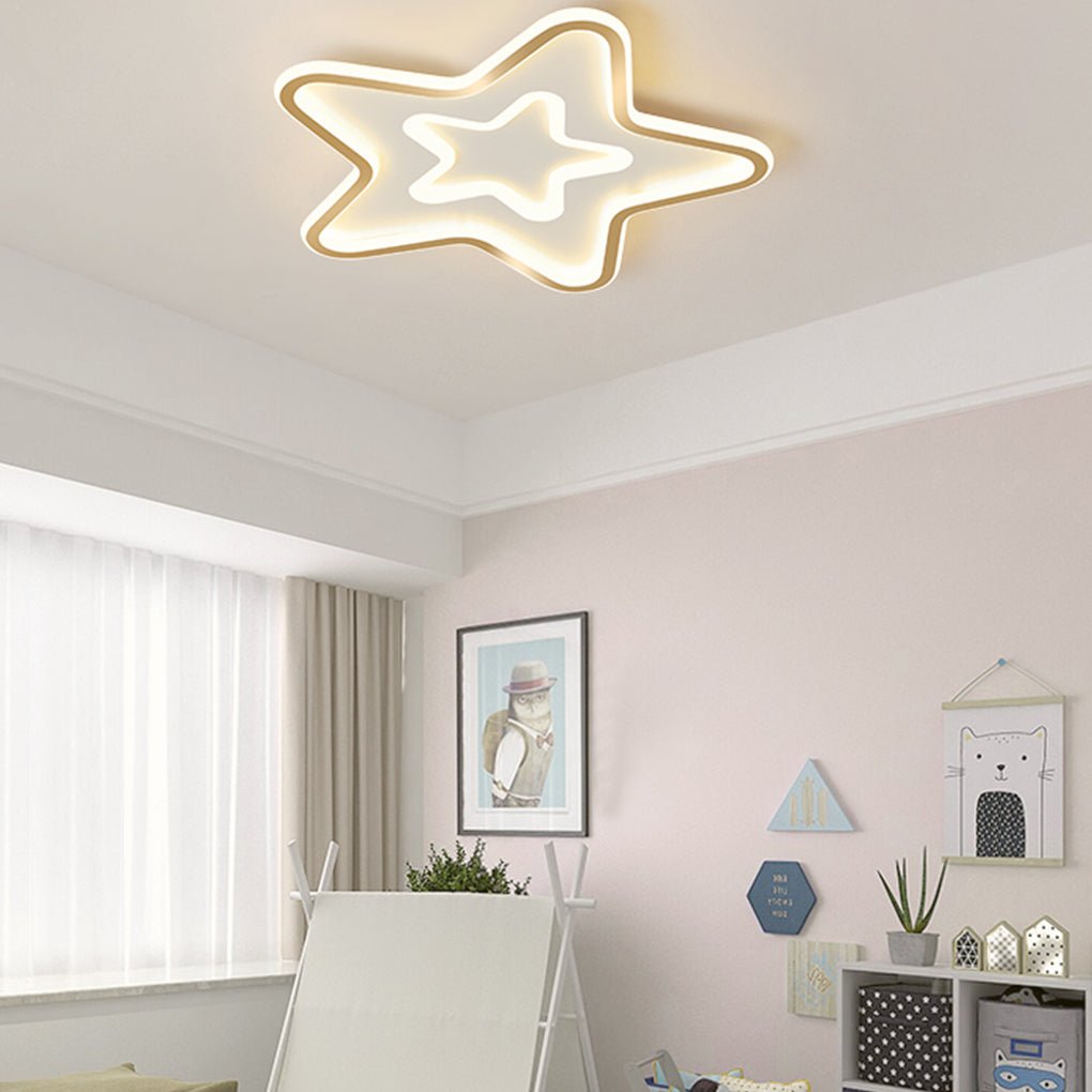 Nordic Ultra-thin Star Ceiling Light - LED Kids Bedroom Lamp