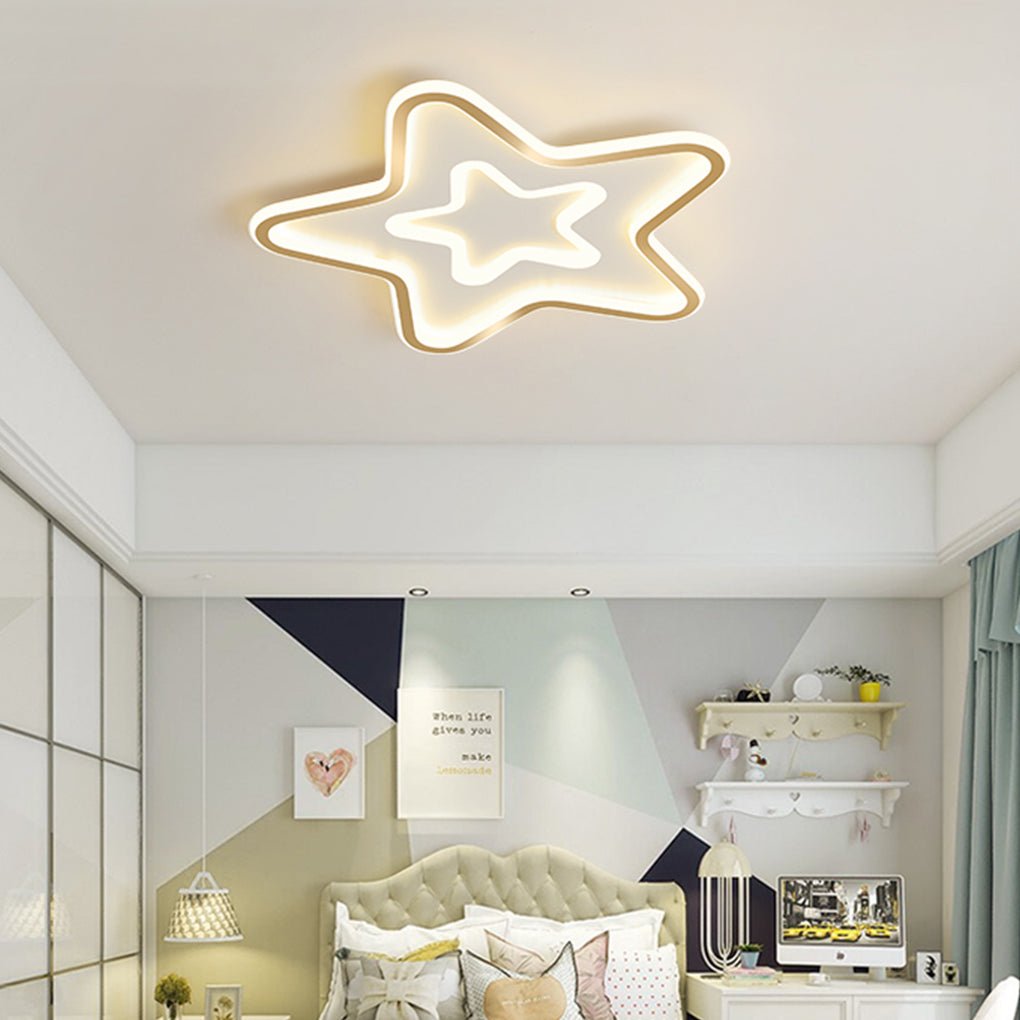 Nordic Ultra-thin Star Ceiling Light - LED Kids Bedroom Lamp