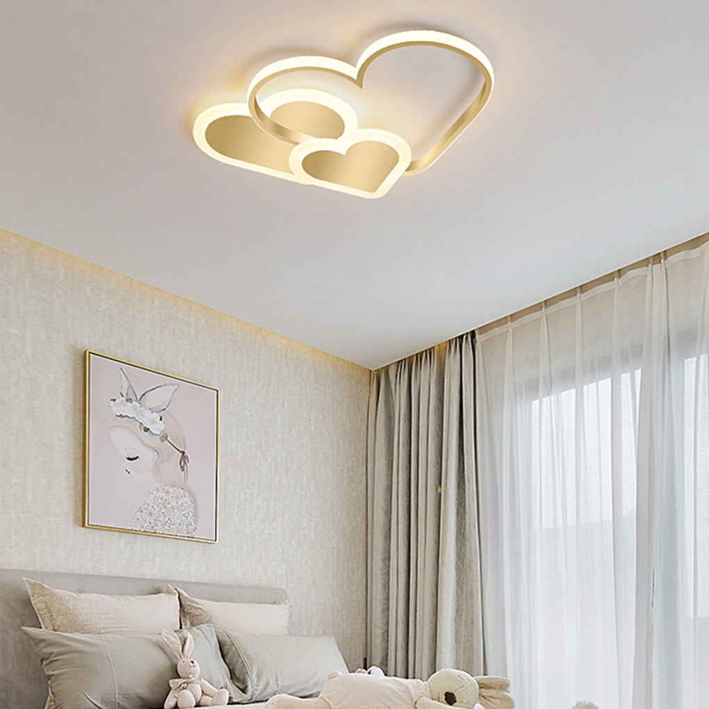 Nordic Heart-Shaped LED Ceiling Light for Kids Room - Modern, Creative, Stylish Decor