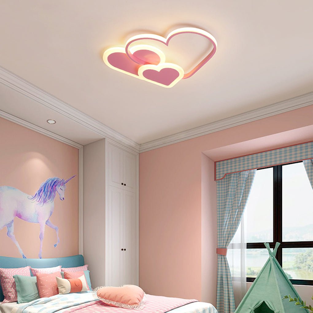 Nordic Heart-Shaped LED Ceiling Light for Kids Room - Modern, Creative, Stylish Decor