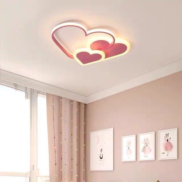Nordic Heart-Shaped LED Ceiling Light for Kids Room - Modern, Creative, Stylish Decor