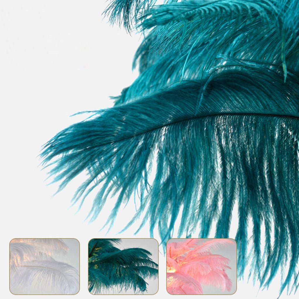 30 Inch Ostrich Feather Floor Lamp - Decorative Accent Lighting for Home Decor