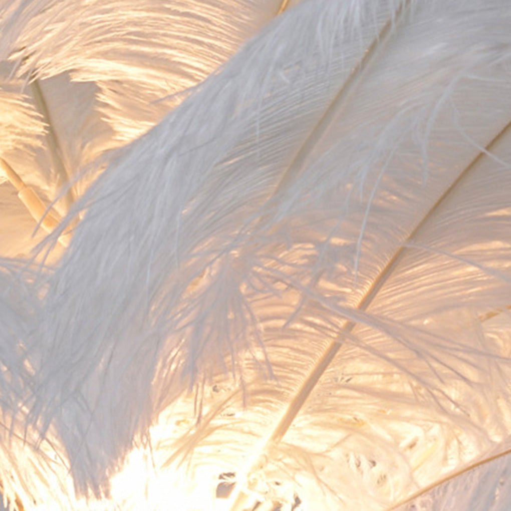 30 Inch Ostrich Feather Floor Lamp - Decorative Accent Lighting for Home Decor