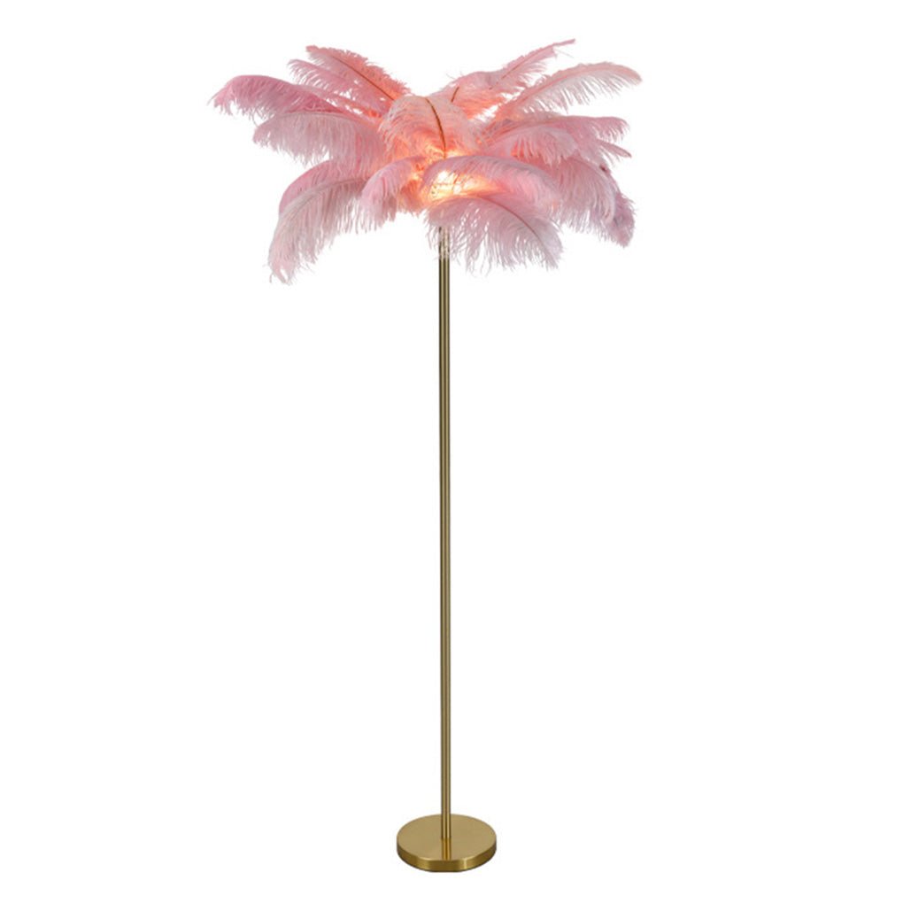 30 Inch Ostrich Feather Floor Lamp - Decorative Accent Lighting for Home Decor