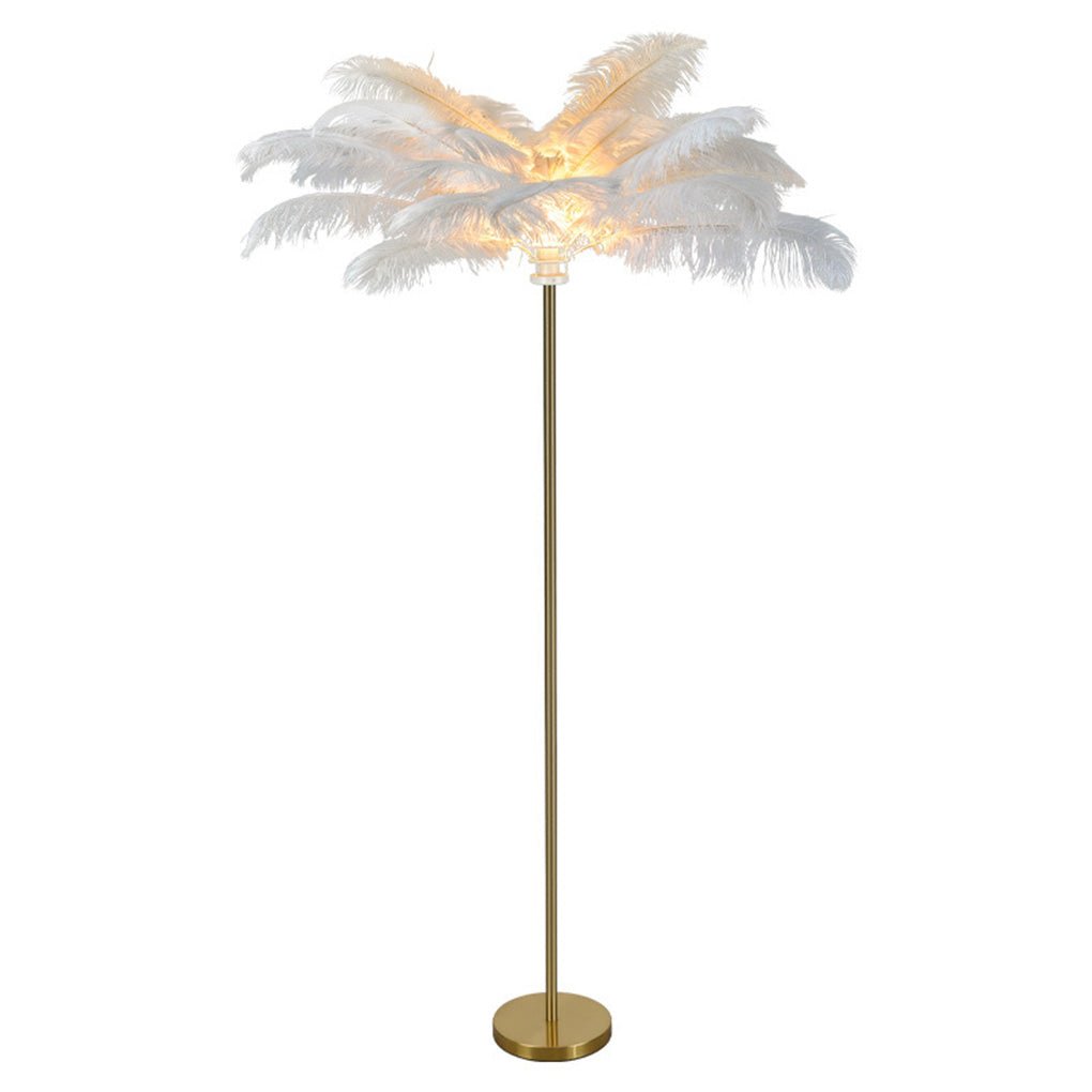 30 Inch Ostrich Feather Floor Lamp - Decorative Accent Lighting for Home Decor