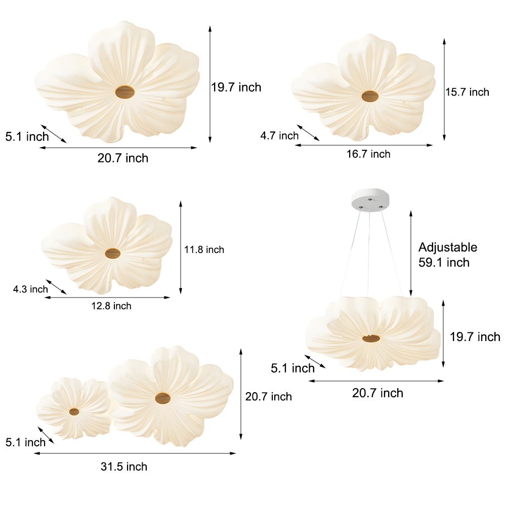 Nordic White Acrylic Flower Ceiling Lamp - LED 3-Step Dimming
