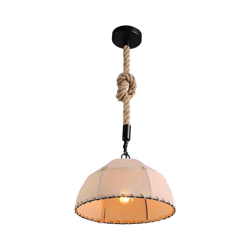 Nostalgic Linen Hemp Rope LED Chandelier - American Style Rustic Lighting