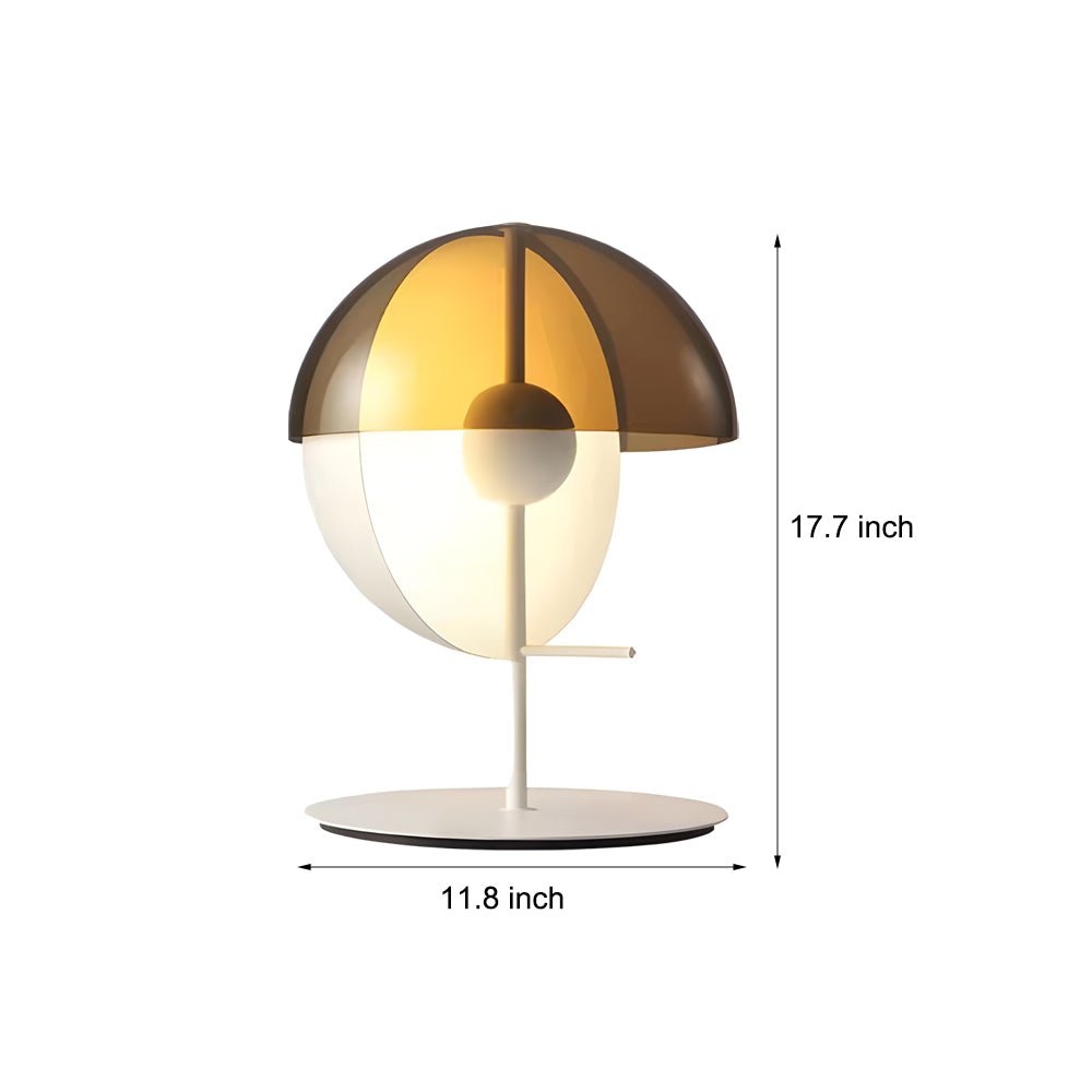 Amber Glass LED Table Lamp - Novelty Half-Spheres Design, Modern Accent Lighting for Home Decor, Energy-Efficient & Stylish Night Light