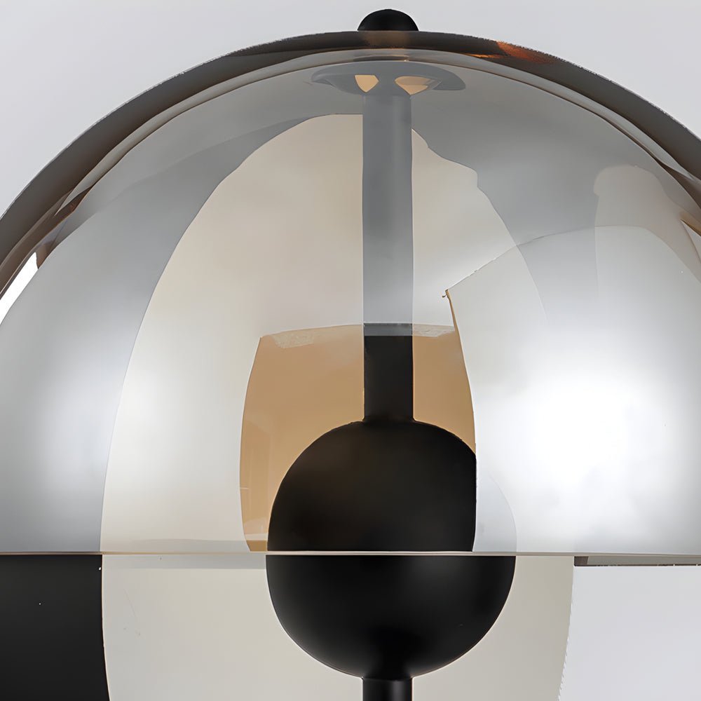 Amber Glass LED Table Lamp - Novelty Half-Spheres Design, Modern Accent Lighting for Home Decor, Energy-Efficient & Stylish Night Light