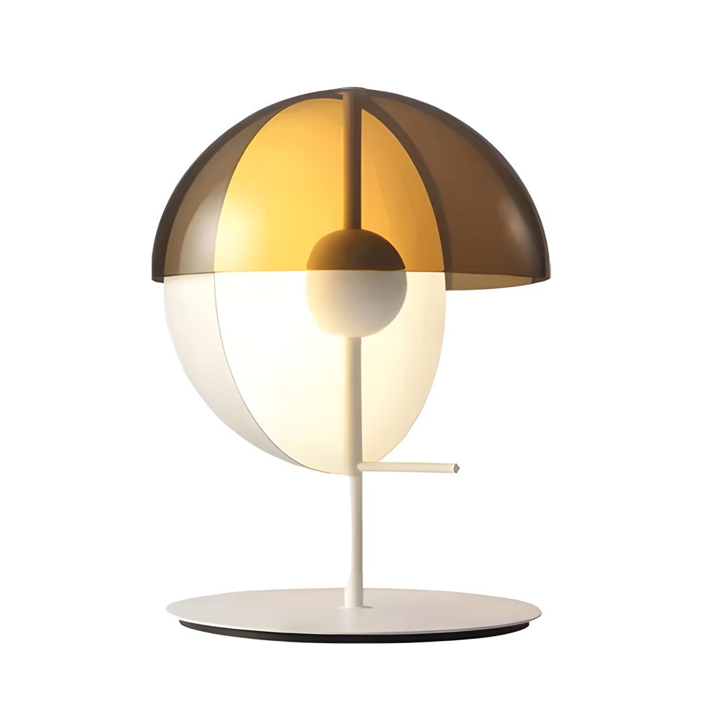 Amber Glass LED Table Lamp - Novelty Half-Spheres Design, Modern Accent Lighting for Home Decor, Energy-Efficient & Stylish Night Light
