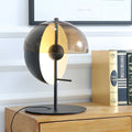 Amber Glass LED Table Lamp - Novelty Half-Spheres Design, Modern Accent Lighting for Home Decor, Energy-Efficient & Stylish Night Light