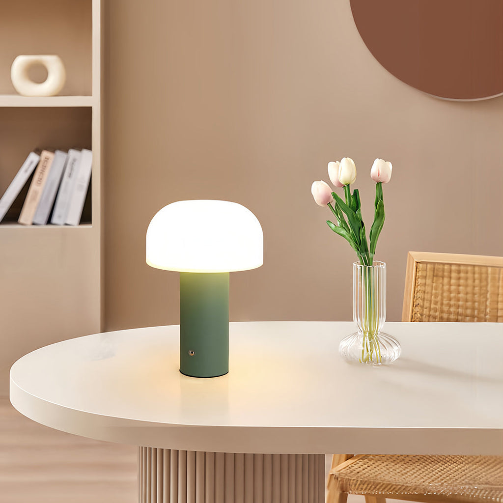 **Mushroom Shade Table Lamp with Iron Base | Modern Novelty Lighting**

Elevate your space with our unique table lamp featuring a chic iron base and a rotomolded mushroom shade. This stylish lamp combines modern design with functionality, perfect for any