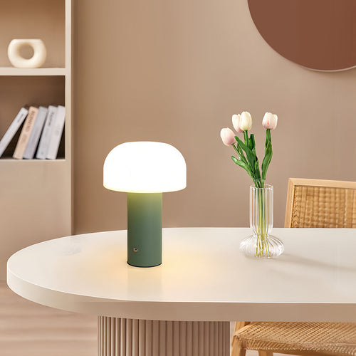**Mushroom Shade Table Lamp with Iron Base | Modern Novelty Lighting**

Elevate your space with our unique table lamp featuring a chic iron base and a rotomolded mushroom shade. This stylish lamp combines modern design with functionality, perfect for any