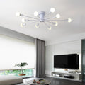 Metal Large Flush Mount Ceiling Light with 10 LED Incandescent Bulbs