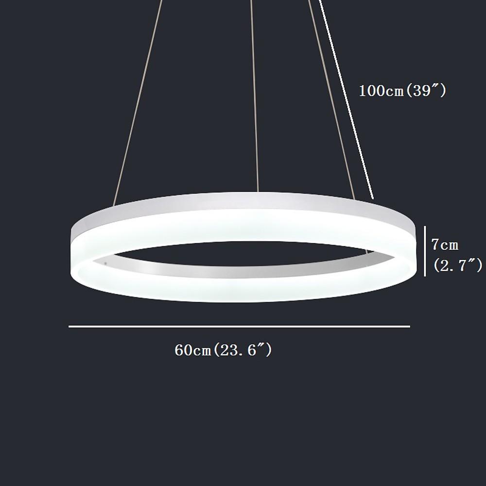 Thick Circle Modern Acrylic LED Pendant Light for Kitchen Dining Room Ceiling