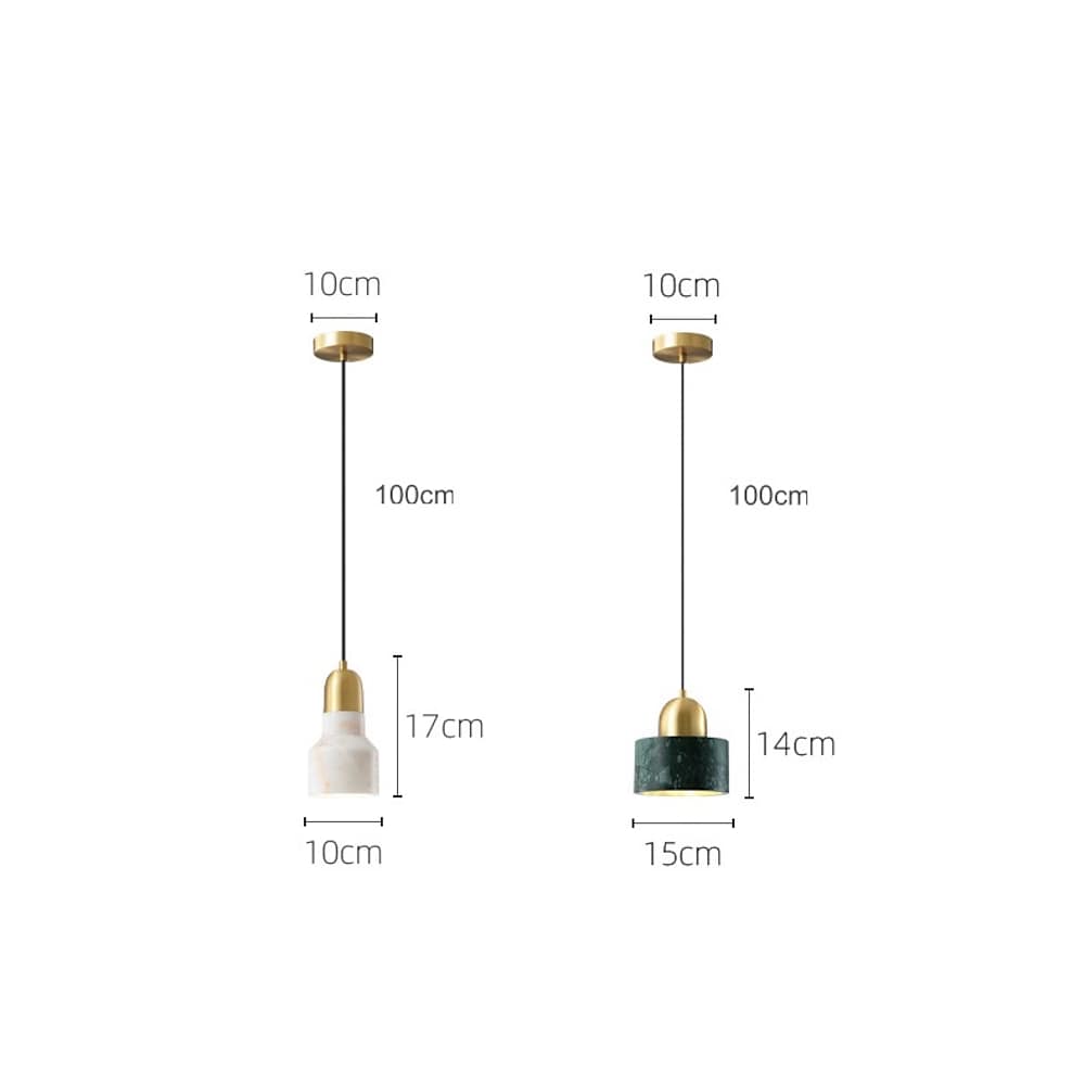Modern Metal Marble Mini Pendant Light fixture Artistic Home Lighting