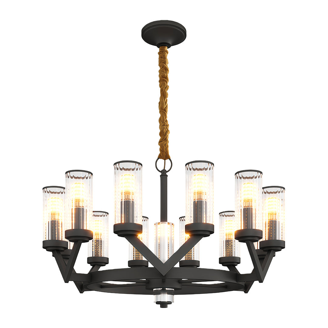 Luxury Copper Glass Drop Chandelier Ceiling Light
