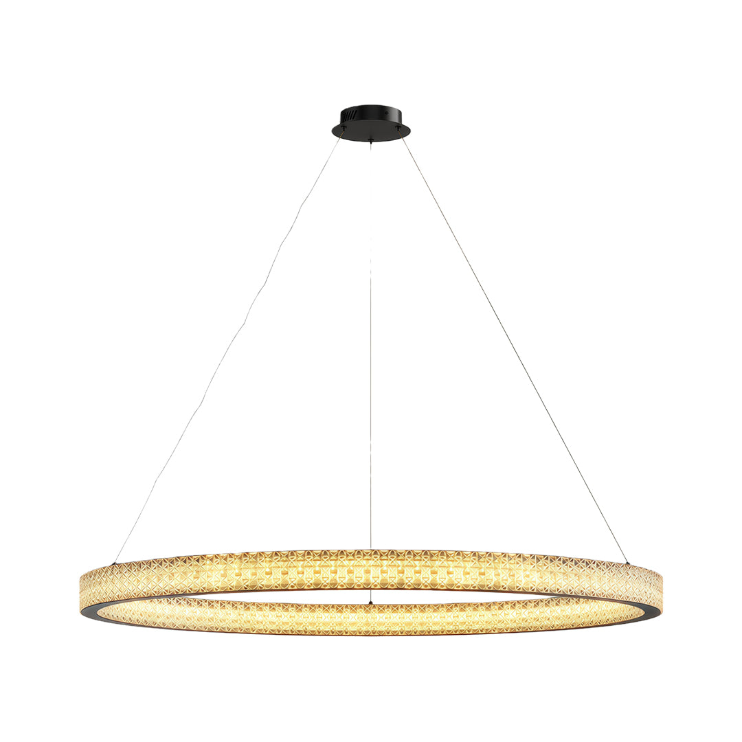 Circular Modern Copper Chandelier – Luxury Ceiling Light Fixture