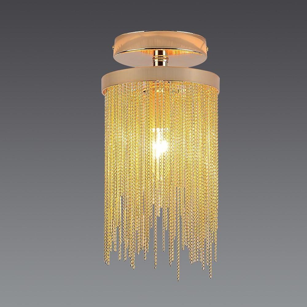 Metal LED Modern Farmhouse Semi Flush Mount Light with Tassel Pendant