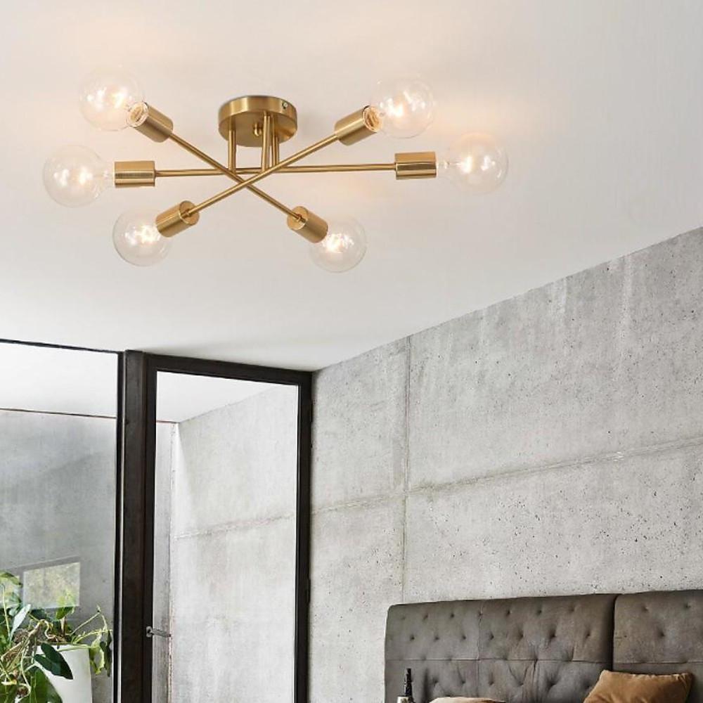 Modern LED Nordic Geometric Sputnik Semi Flush Mount Ceiling Light