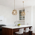 Gold Geometric Pendant Light - Modern Hanging Ceiling Fixture