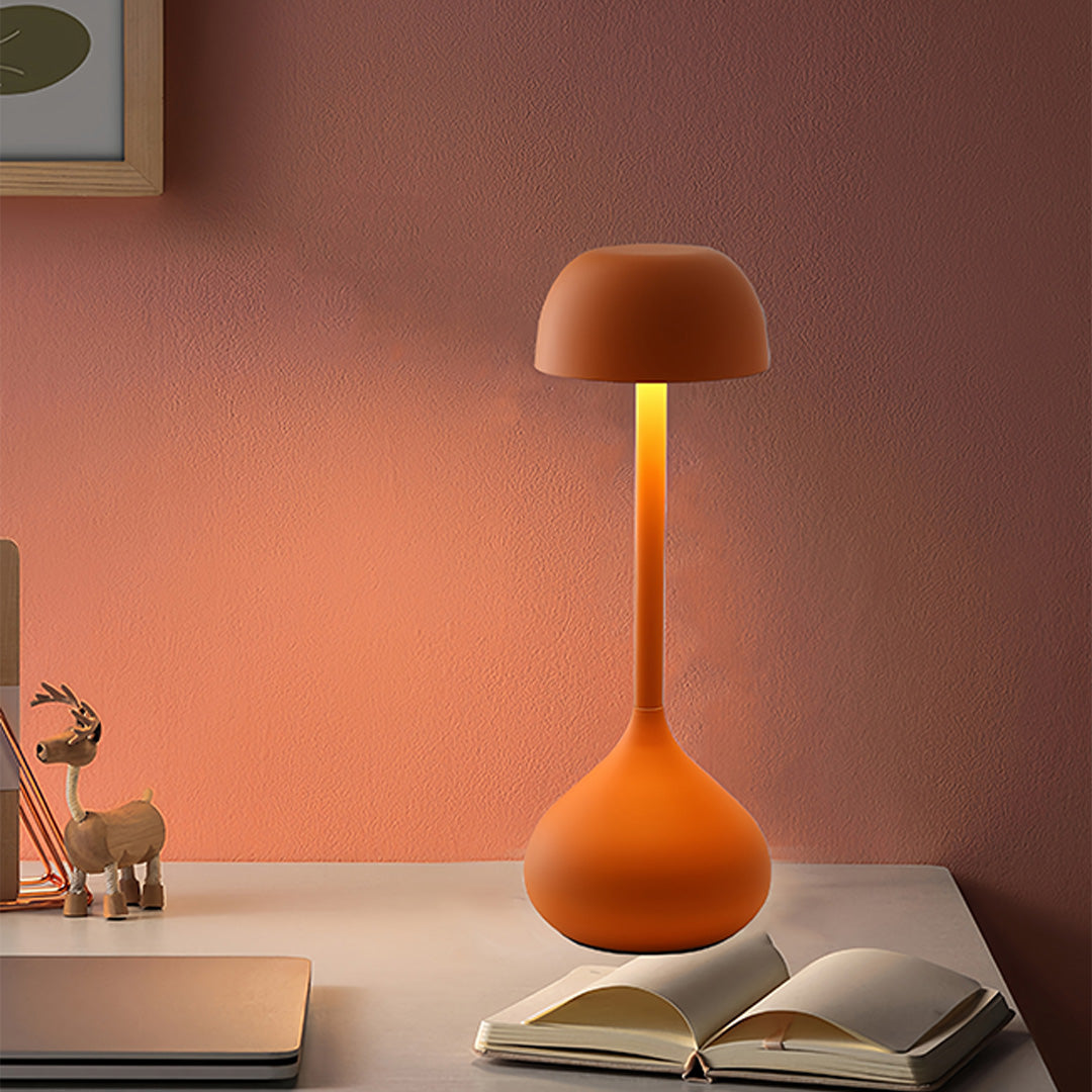 Rustic Gourd Shaped Rechargeable Metal Table Lamp - Minimalist Design for Home Decor