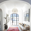 Organic Stick Chandelier - White Painted Wooden Ceiling Light