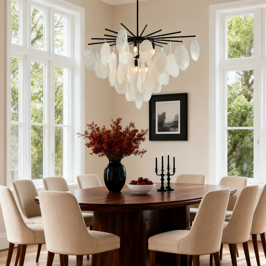 Mother of Pearl Chandelier Minimalist Metal Ceiling Light