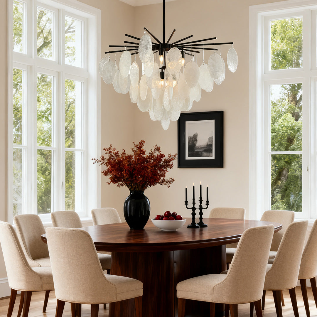 Mother of Pearl Chandelier Minimalist Metal Ceiling Light
