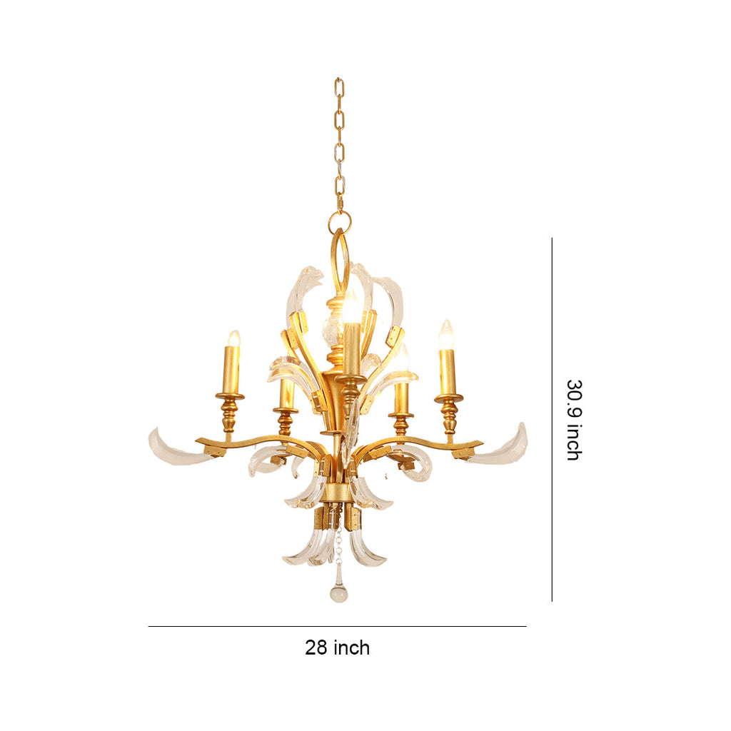 Gold and Crystal Chandelier Luxury Ceiling Light