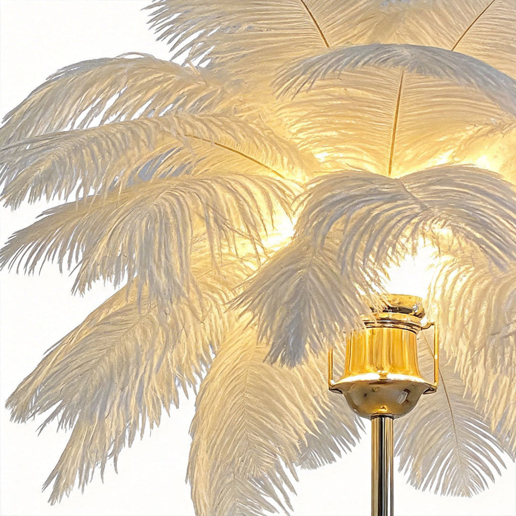 Ostrich Feather Nordic Table Lamp - Elegant Night Light for Home Decor