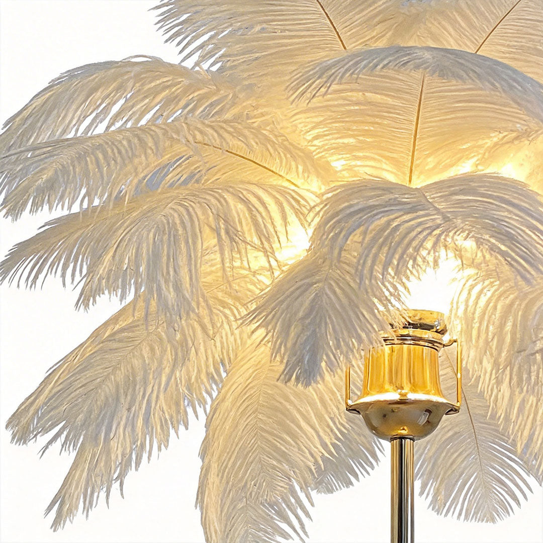 Ostrich Feather Nordic Table Lamp - Elegant Night Light for Home Decor