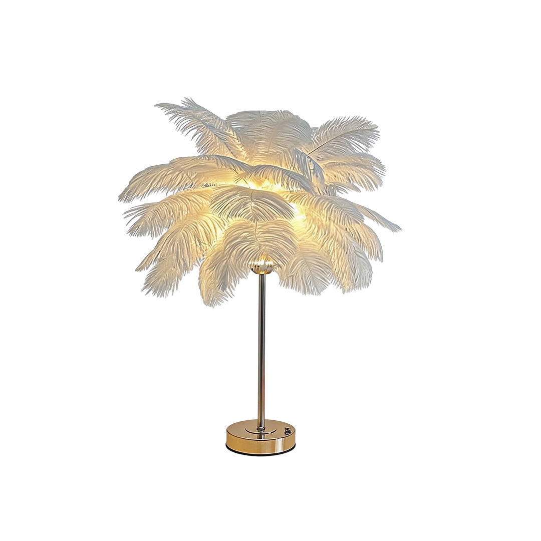Ostrich Feather Nordic Table Lamp - Elegant Night Light for Home Decor