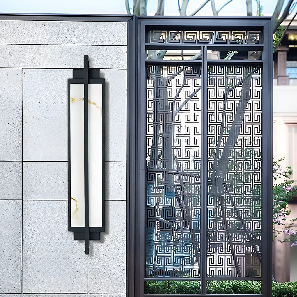 Outdoor Alabaster Wall Sconces Modern Black Linear Light Fixture