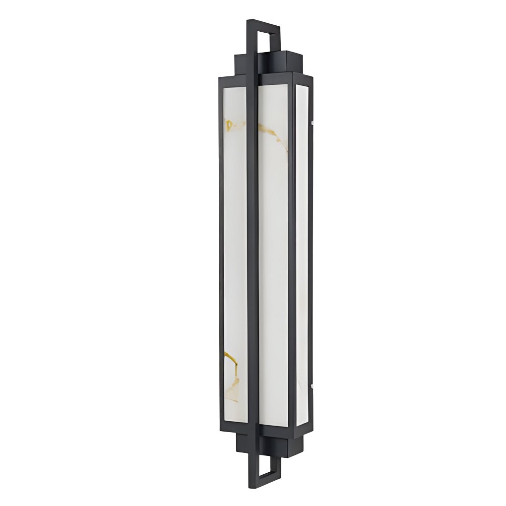 Outdoor Alabaster Wall Sconces - Modern Black Linear Light Fixtures