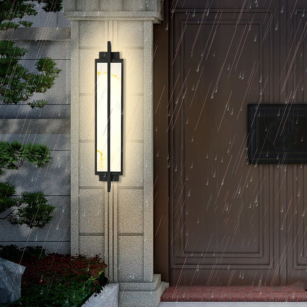 Outdoor Alabaster Wall Sconces Modern Black Linear Light Fixture