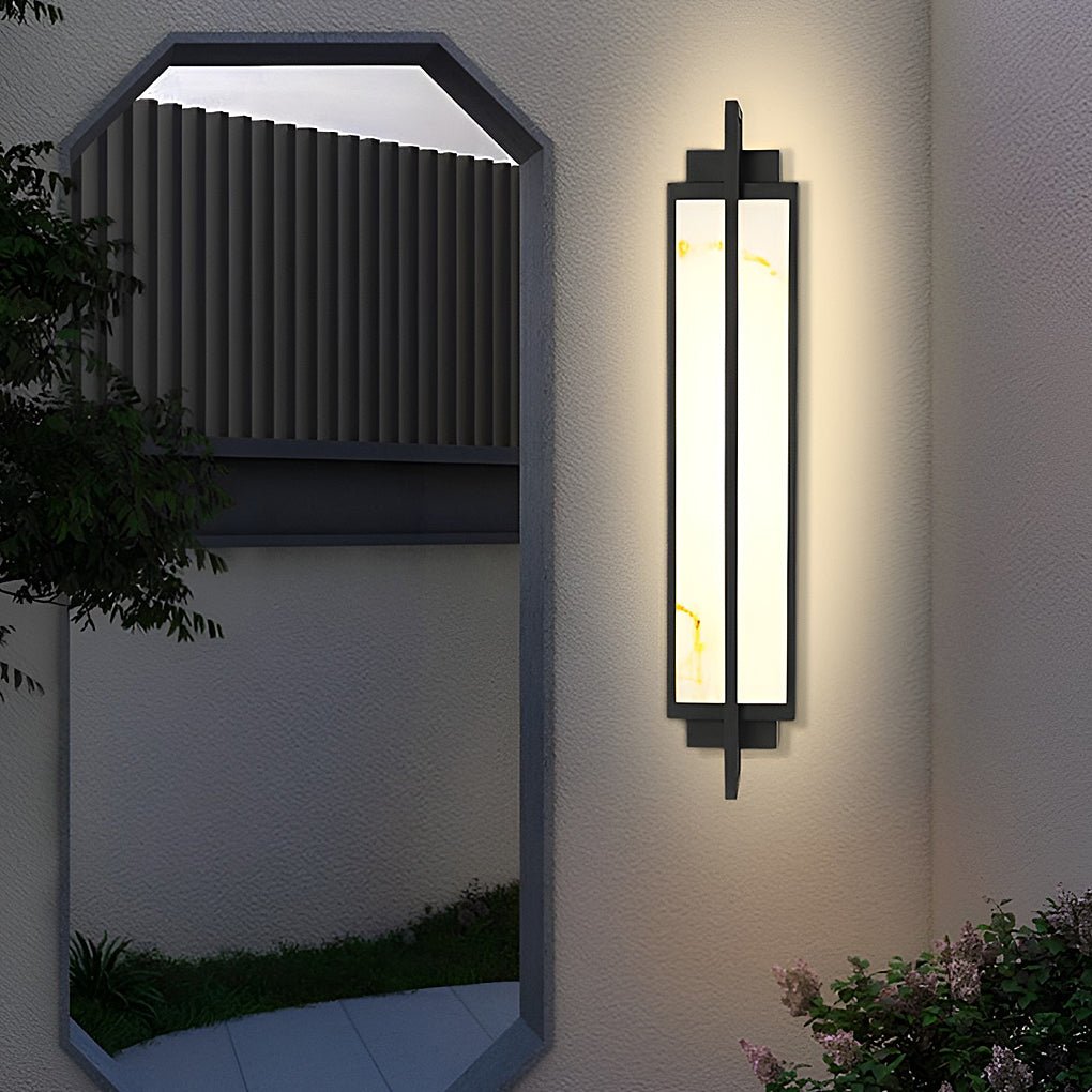 Outdoor Alabaster Wall Sconces - Modern Black Linear Light Fixtures