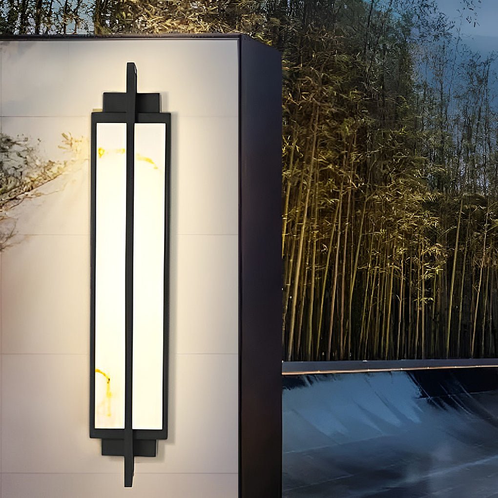 Outdoor Alabaster Wall Sconces - Modern Black Linear Light Fixtures