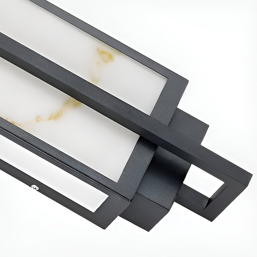 Outdoor Alabaster Wall Sconces Modern Black Linear Light Fixture