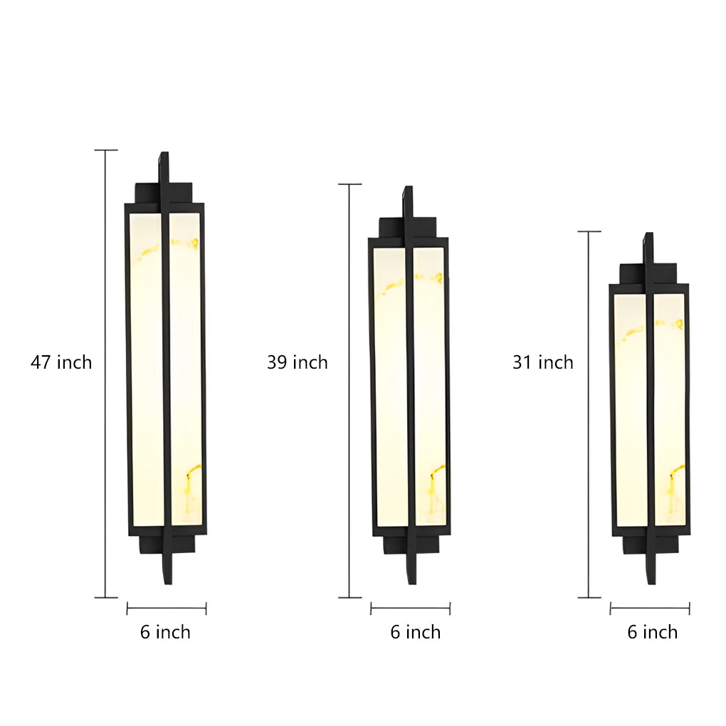 Outdoor Alabaster Wall Sconces - Modern Black Linear Light Fixtures