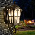 Outdoor Black European-Style Waterproof Lantern Sconce