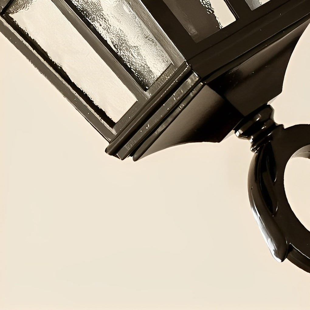 Outdoor Black European-Style Waterproof Lantern Sconce