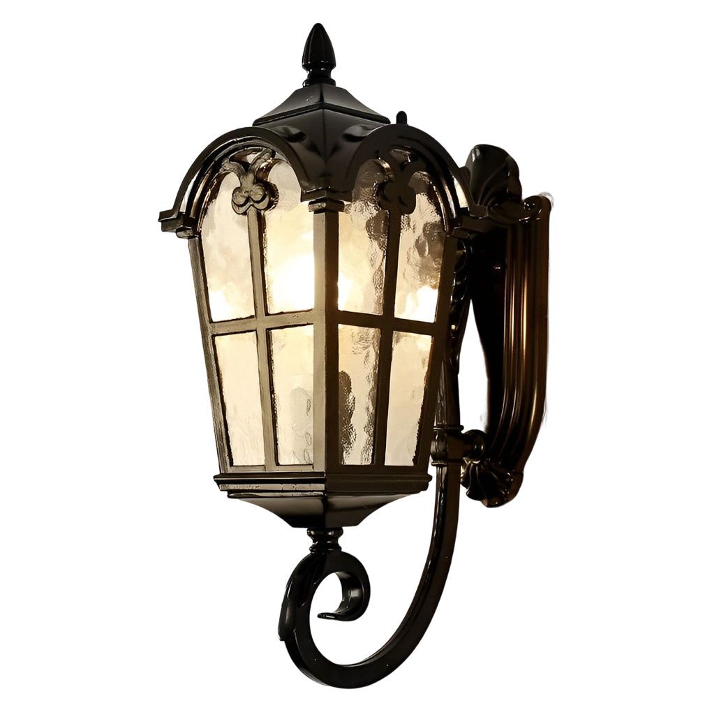 Outdoor Black European-Style Waterproof Lantern Sconce