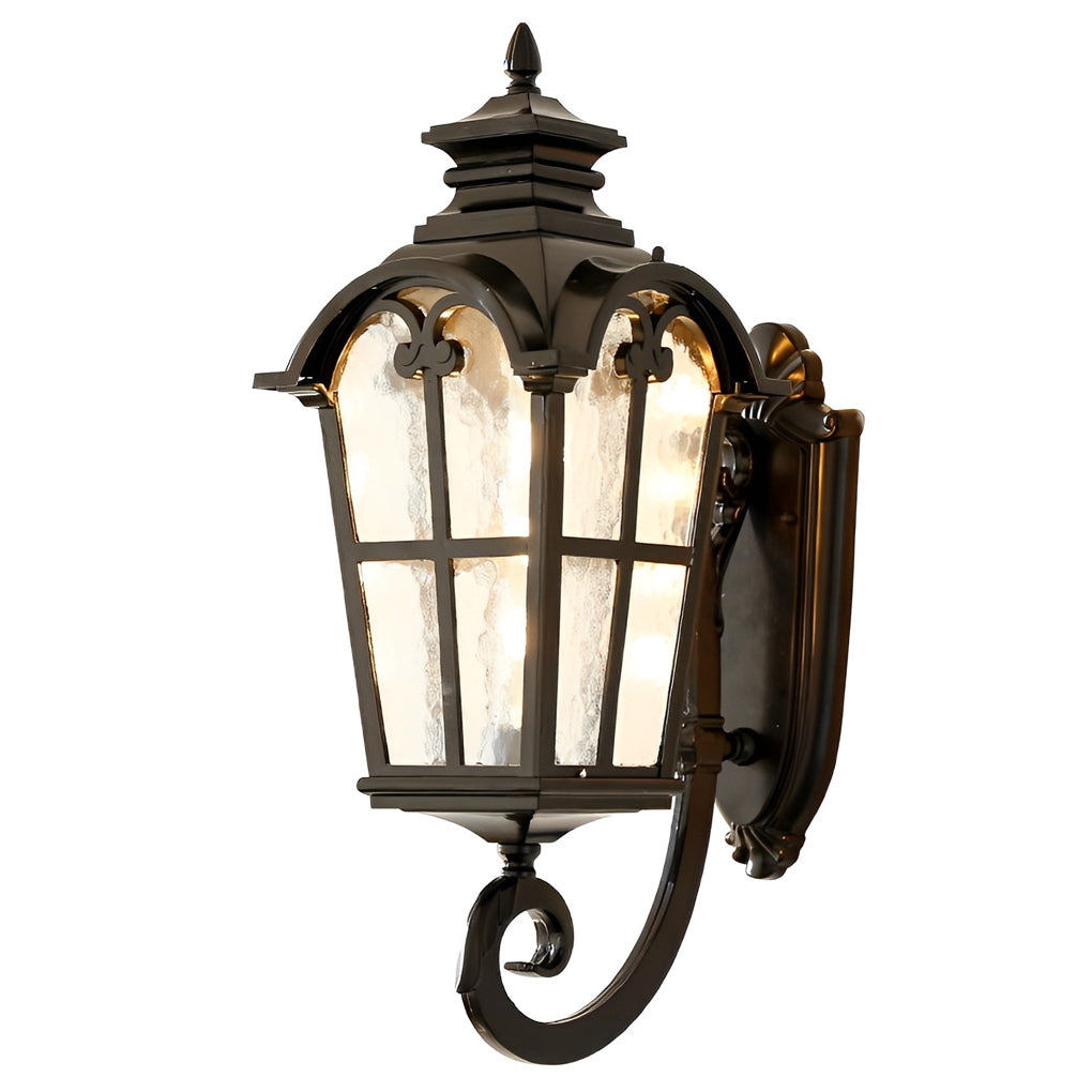 Outdoor Black European-Style Waterproof Lantern Sconce