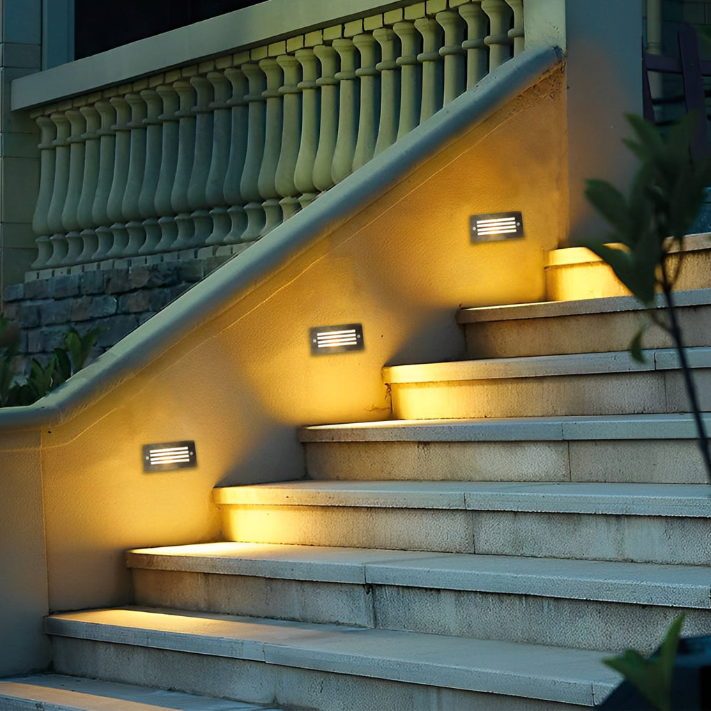 Outdoor LED Brick Stair Wall Lights - Embedded Ladder Lighting