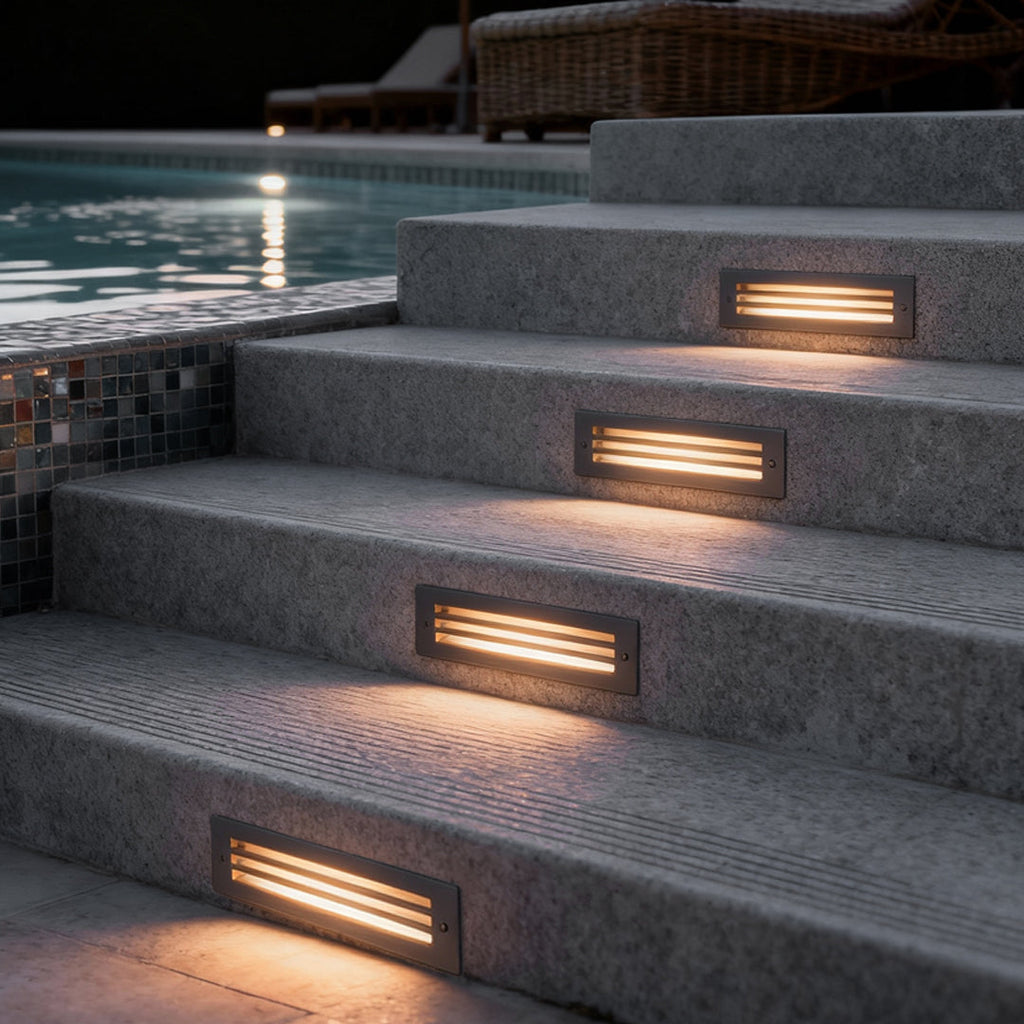 Outdoor Brick LED Stair Wall Lights - Energy-Efficient Embedded Ladder Lighting