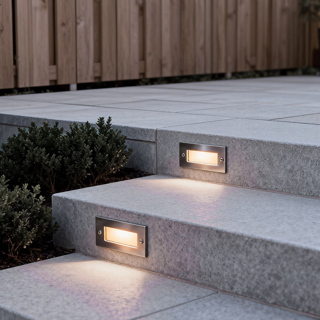 Outdoor LED Brick Stair Wall Lights - Embedded Ladder Lighting
