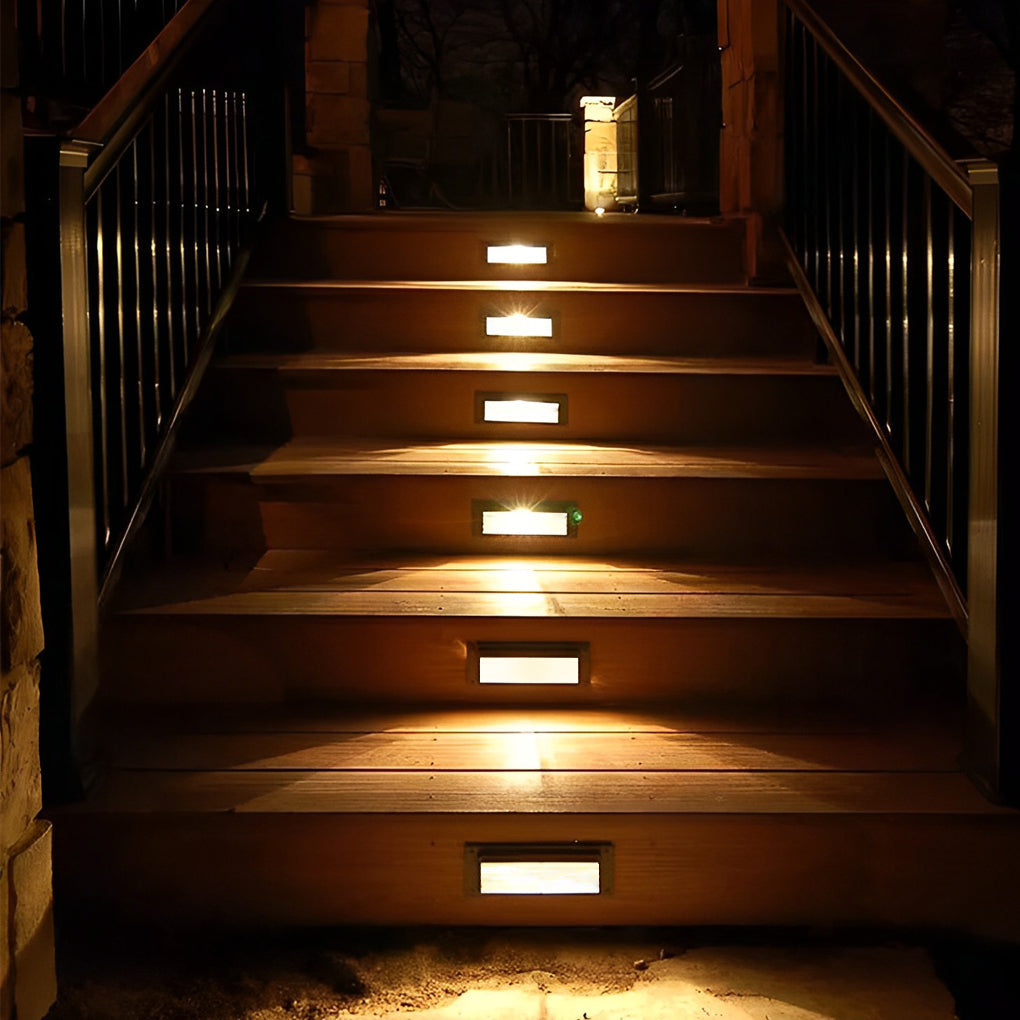 Outdoor LED Brick Stair Wall Lights - Embedded Ladder Lighting