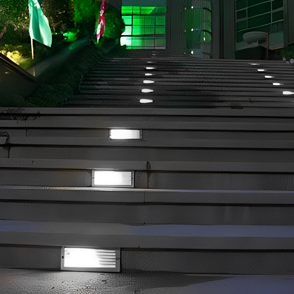 Outdoor LED Brick Stair Wall Lights - Embedded Ladder Lighting