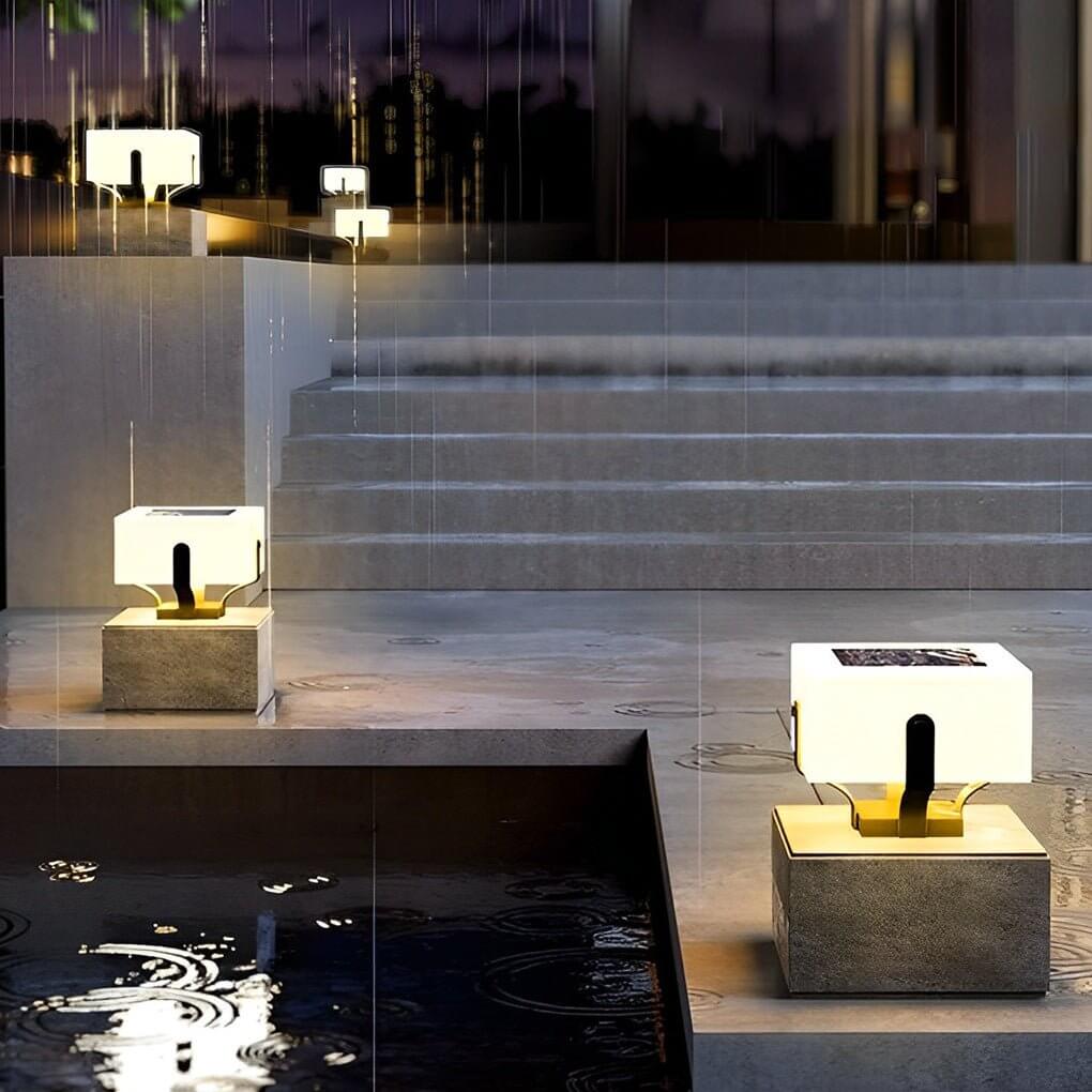 Modern Waterproof LED Square Brick Pillar Lights Outdoor Lighting